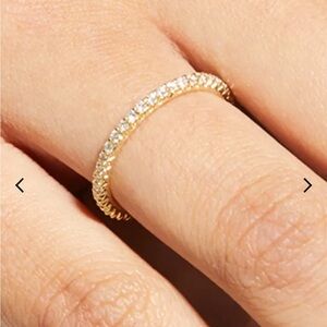 Roberto Coin yellow gold micro pave eternity band US size 8